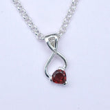 Elegant Pendant with Garnet Gemstone in 925 Silver - Mohnaa Jewels