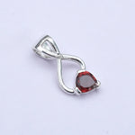 Elegant Pendant with Garnet Gemstone in 925 Silver - Mohnaa Jewels