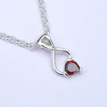 Elegant Pendant with Garnet Gemstone in 925 Silver - Mohnaa Jewels