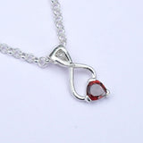 Elegant Pendant with Garnet Gemstone in 925 Silver - Mohnaa Jewels