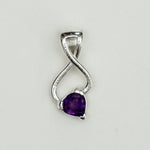 Elegant Pendant with Amethyst Gemstone in 925 Silver - Mohnaa Jewels