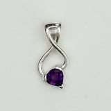 Elegant Pendant with Amethyst Gemstone in 925 Silver - Mohnaa Jewels