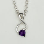 Elegant Pendant with Amethyst Gemstone in 925 Silver - Mohnaa Jewels