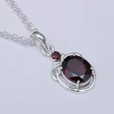 Garnet Stone Pendant In 925 Sterling Silver - Mohnaa Jewels