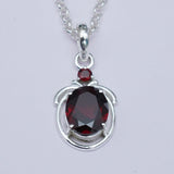 Garnet Stone Pendant In 925 Sterling Silver - Mohnaa Jewels