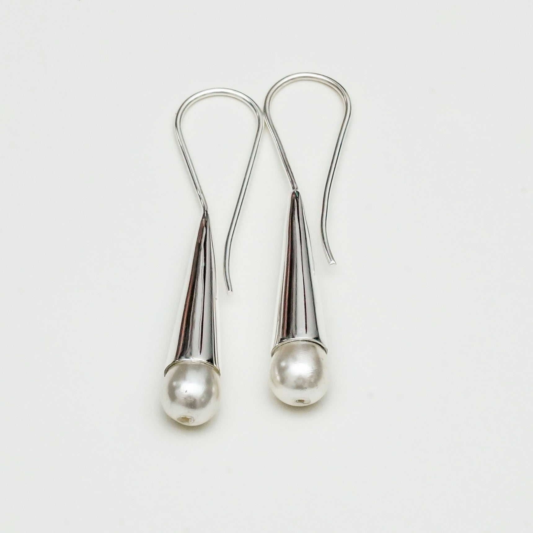 Pearl Drop Designer Earrings with Pearl In Solid Silver Jewelry - Mohnaa Jewels