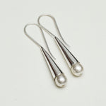 Pearl Drop Designer Earrings with Pearl In Solid Silver Jewelry - Mohnaa Jewels