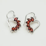 Designer Earrings With Genuine Garnet Gemstone in 925 Sterling Silver - Mohnaa Jewels