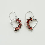 Designer Earrings With Genuine Garnet Gemstone in 925 Sterling Silver - Mohnaa Jewels