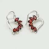 Designer Earrings With Genuine Garnet Gemstone in 925 Sterling Silver - Mohnaa Jewels