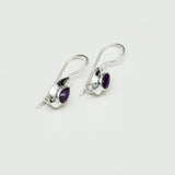 Earring With Natural Amethyst Gemstone In 925 Sterling Silver 1 - Mohnaa Jewels