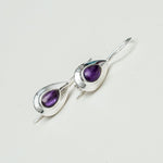 Earring With Natural Amethyst Gemstone In 925 Sterling Silver 1 - Mohnaa Jewels