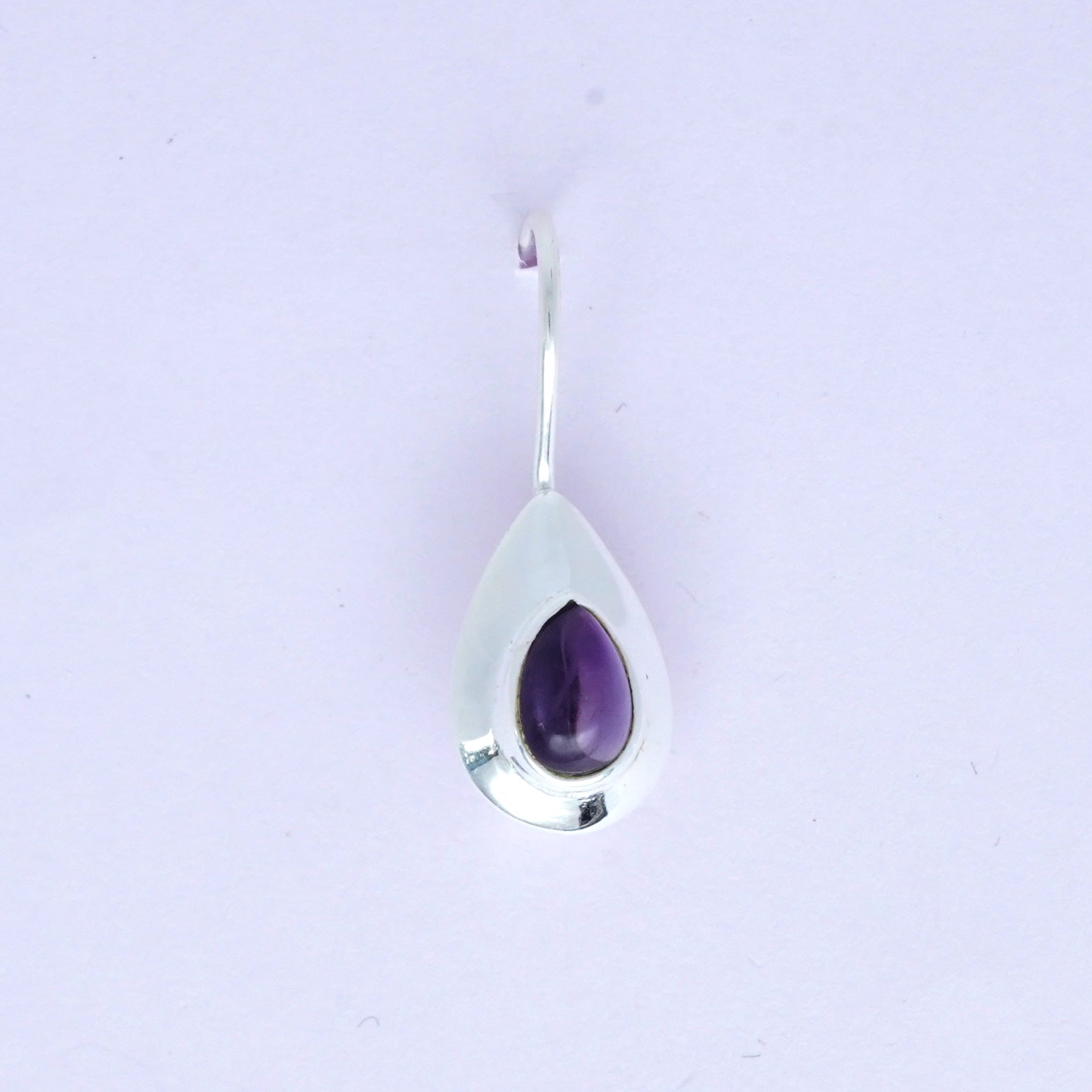 Earring With Natural Amethyst Gemstone In 925 Sterling Silver 1 - Mohnaa Jewels