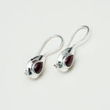 Earring With Natural Garnet Gemstone In 925 Sterling Silver 1 - Mohnaa Jewels