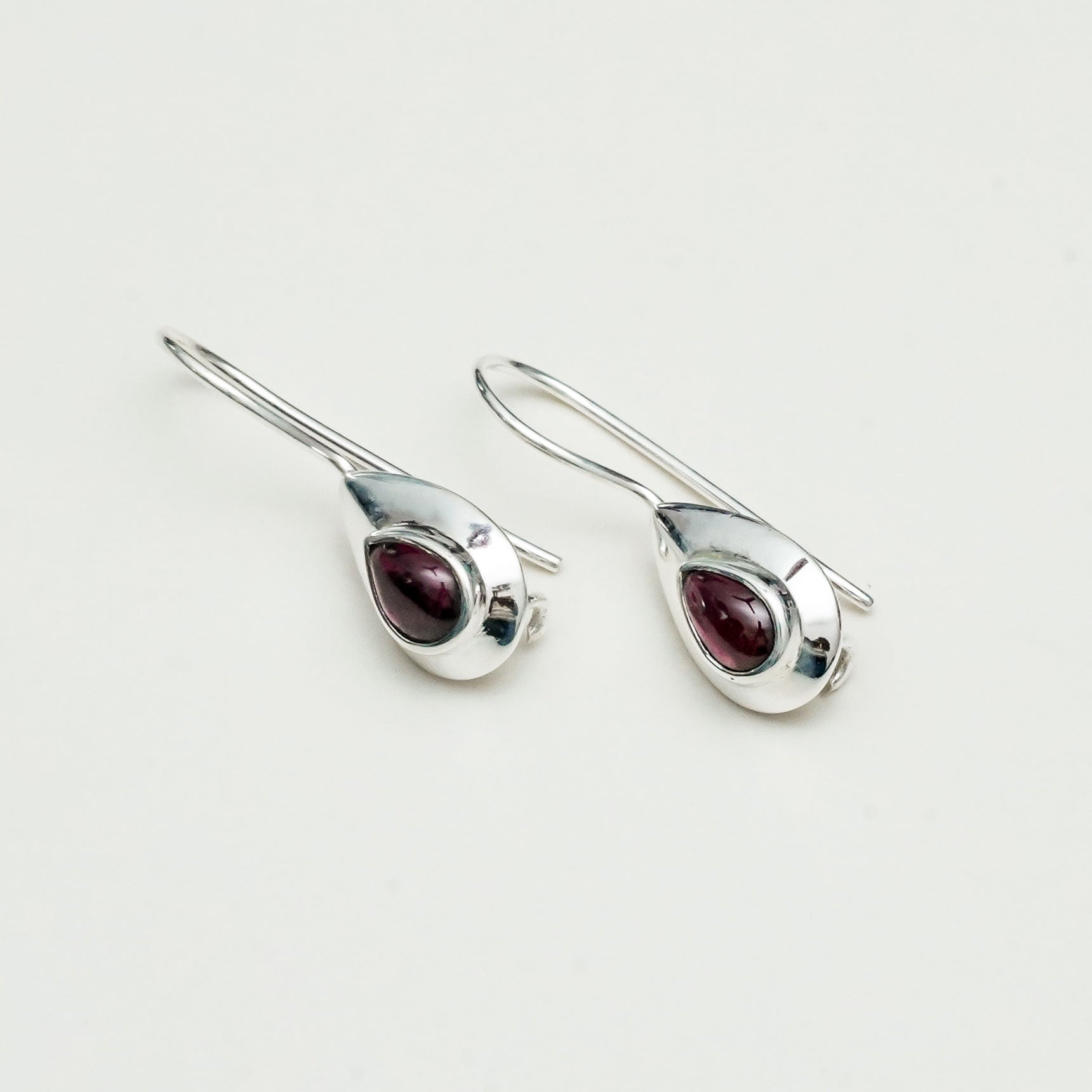 Earring With Natural Garnet Gemstone In 925 Sterling Silver 1 - Mohnaa Jewels