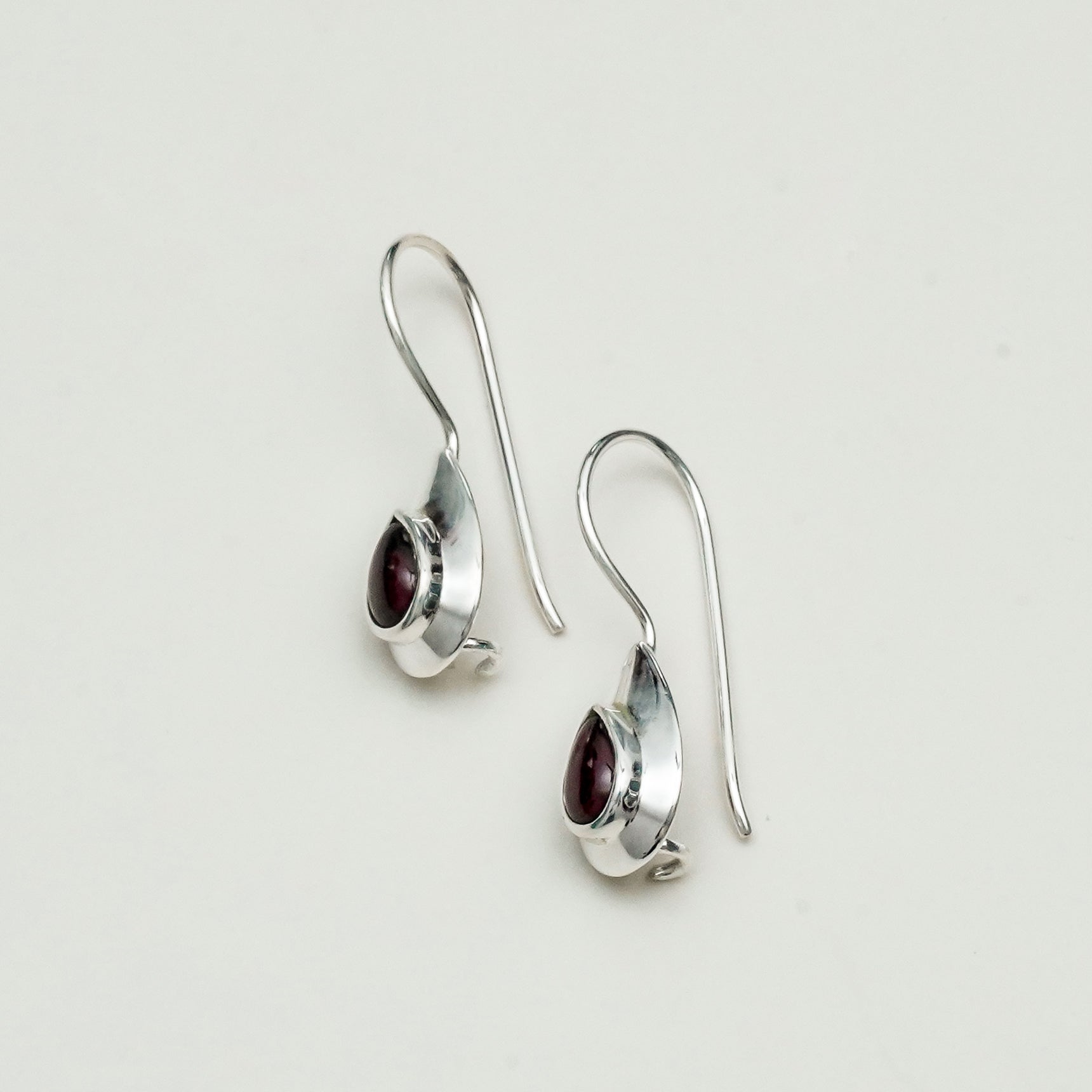 Earring With Natural Garnet Gemstone In 925 Sterling Silver 1 - Mohnaa Jewels