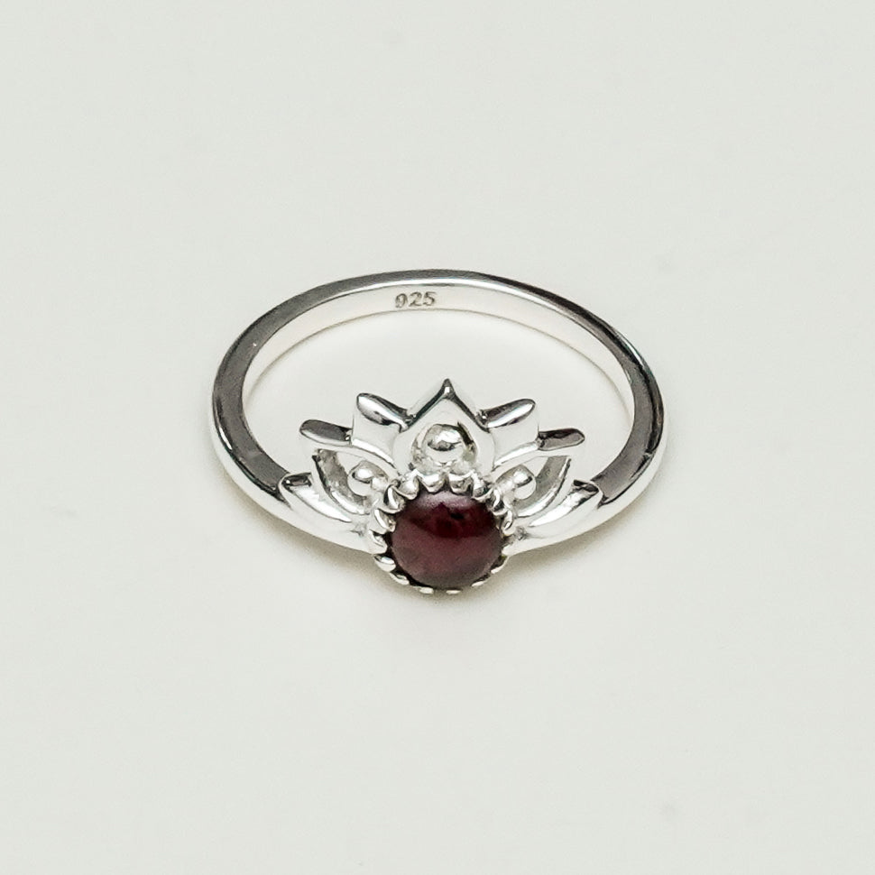 Mohnaa Crown Ring With uncut Garnet Stone679 - Mohnaa Jewels