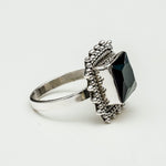 Black Onyx Square Sterling Silver Ring - Mohnaa Jewels