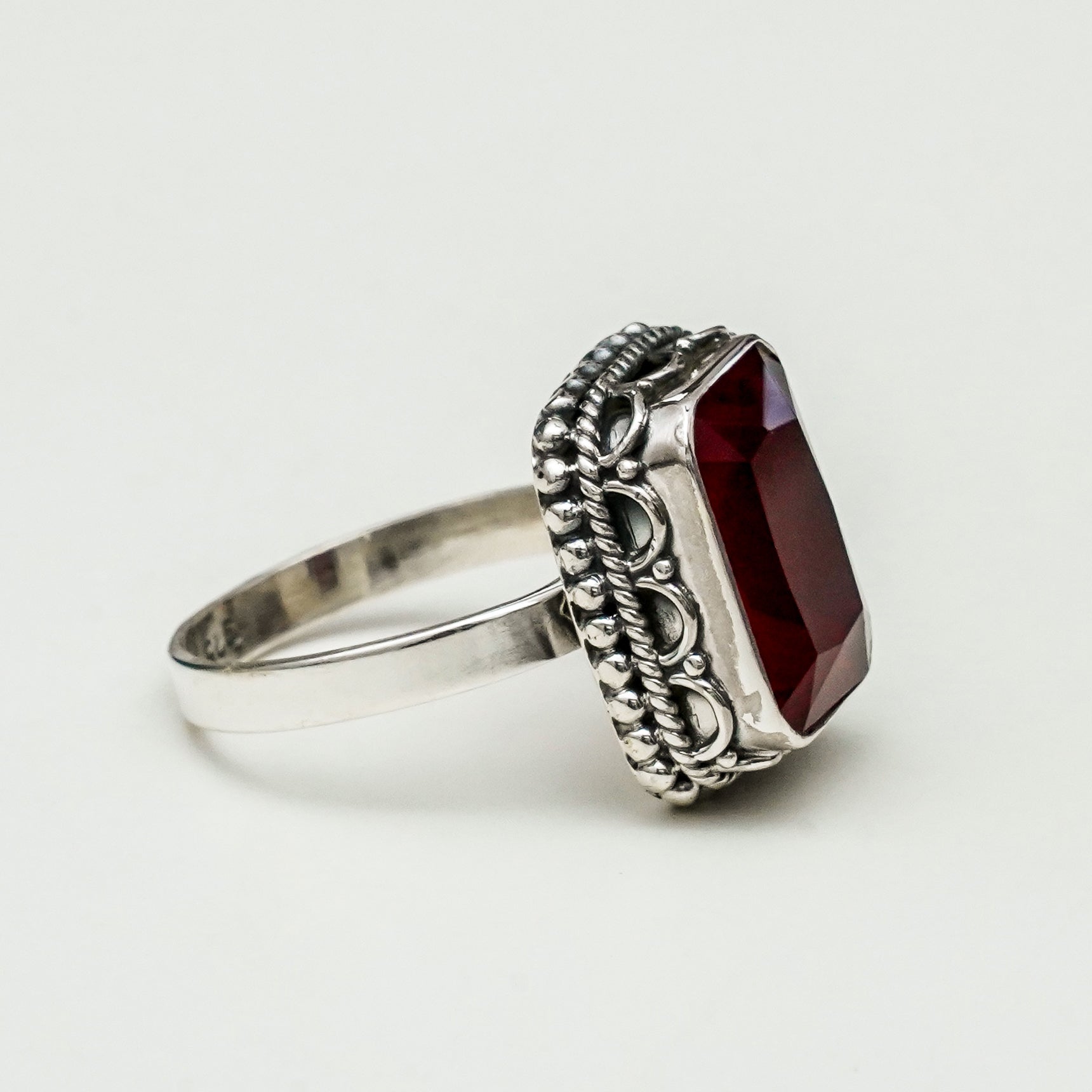 Red Velvet Sterling Silver Ring - Mohnaa Jewels