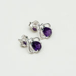 Tops Earring With Amethyst Gemstone in Best Quality 925 Sterling Silver - Mohnaa Jewels