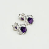 Tops Earring With Amethyst Gemstone in Best Quality 925 Sterling Silver - Mohnaa Jewels