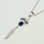 Feather Pendant With Kyanite Gemstone Handmade  In Solid Sterling Silver - Mohnaa Jewels