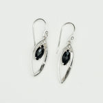 Double Leaf Earrings With Black Onyx Gemstone Best Design in 925 Sterling Silver - Mohnaa Jewels