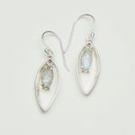 Double Leaf Earrings With Rainbow Moonstone Best Design in 925 Sterling Silver - Mohnaa Jewels