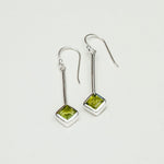 Earrings With Peridot Gemstone in 925 Sterling Silver Handmade - Mohnaa Jewels