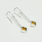 Earrings With Citrine Gemstone in 925 Sterling Silver Handmade - Mohnaa Jewels