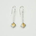 Earrings With Citrine Gemstone in 925 Sterling Silver Handmade - Mohnaa Jewels