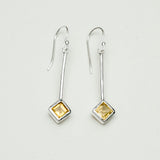 Earrings With Citrine Gemstone in 925 Sterling Silver Handmade - Mohnaa Jewels