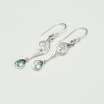 Water Drop Earrings With Blue Topaz Gemstone in 925 Sterling Silver - Mohnaa Jewels