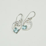 Simple Earrings With blue Topaz Gemstone in High Quality 925 Sterling Silver - Mohnaa Jewels