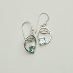 Simple Earrings With blue Topaz Gemstone in High Quality 925 Sterling Silver - Mohnaa Jewels