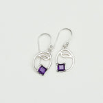 Simple Earrings With Amethyst Gemstone in High Quality 925 Sterling Silver - Mohnaa Jewels