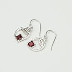 Simple Earrings With Garnet Gemstone in High Quality 925 Sterling Silver - Mohnaa Jewels