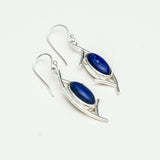 Modern Earrings With Lapis Gemstone in 925 Sterling Silver - Mohnaa Jewels