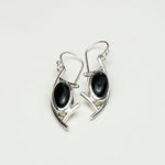 Modern Earrings With Black Onyx Gemstone in 925 Sterling Silver - Mohnaa Jewels