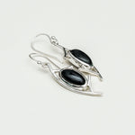 Modern Earrings With Black Onyx Gemstone in 925 Sterling Silver - Mohnaa Jewels