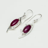 Modern Earrings With Amethyst Gemstone in 925 Sterling Silver - Mohnaa Jewels