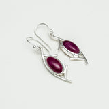 Modern Earrings With Amethyst Gemstone in 925 Sterling Silver - Mohnaa Jewels