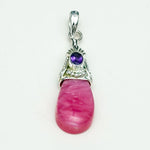 Pink Rhodochrosite Garnet Gemstone Pendants In 925 Silver - Mohnaa Jewels