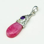 Pink Rhodochrosite Garnet Gemstone Pendants In 925 Silver - Mohnaa Jewels