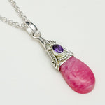 Pink Rhodochrosite Garnet Gemstone Pendants In 925 Silver - Mohnaa Jewels