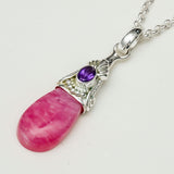 Pink Rhodochrosite Garnet Gemstone Pendants In 925 Silver - Mohnaa Jewels