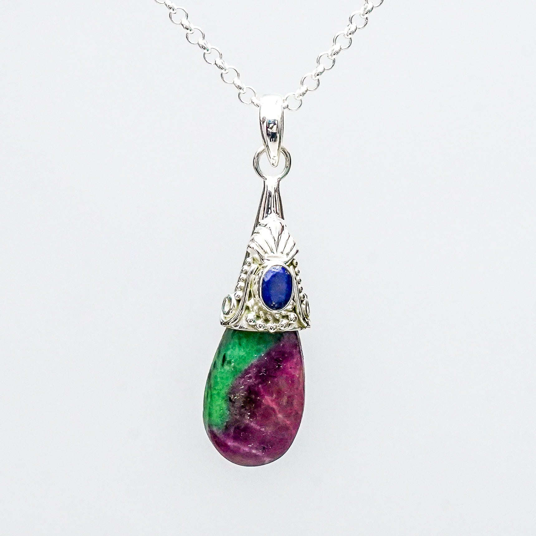 Multicolor Gemstone Pendants In 925 Silver - Mohnaa Jewels