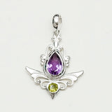 Mohnaa Silver Pendant with Amethyst Gemstone - Mohnaa Jewels