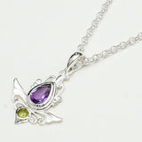 Mohnaa Silver Pendant with Amethyst Gemstone - Mohnaa Jewels