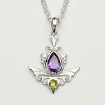 Mohnaa Silver Pendant with Amethyst Gemstone - Mohnaa Jewels